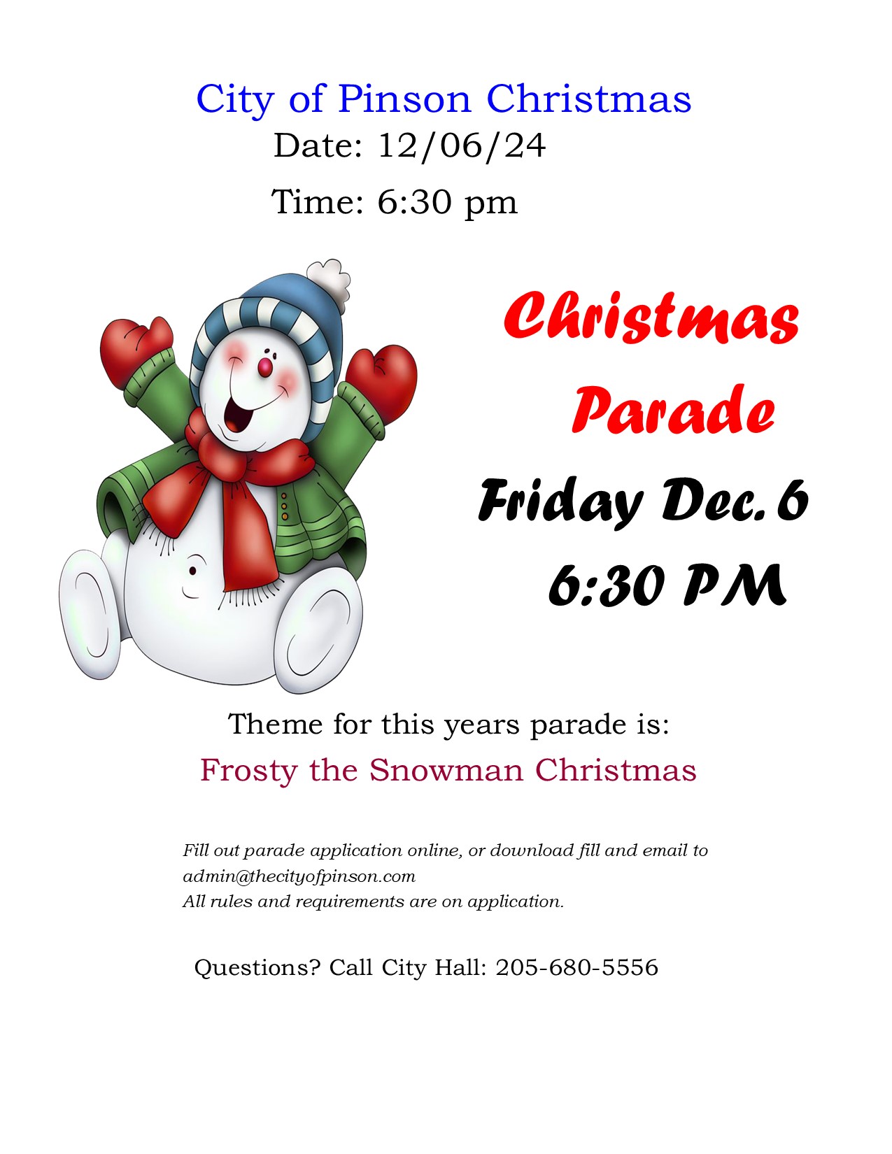 Christmas Parade Dec. 6, 2024